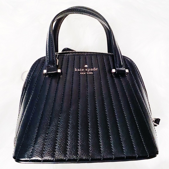 kate spade new york black rima leather mini dome satchel - Picture 1 of 8